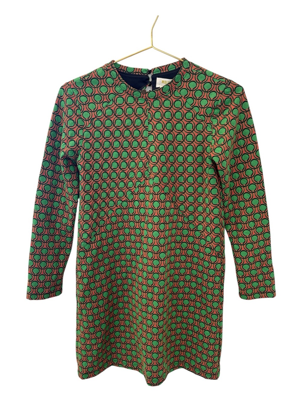Anthropologie Maeve Jacquard Shift Mini Dress | Color: Green/Orange Size XS